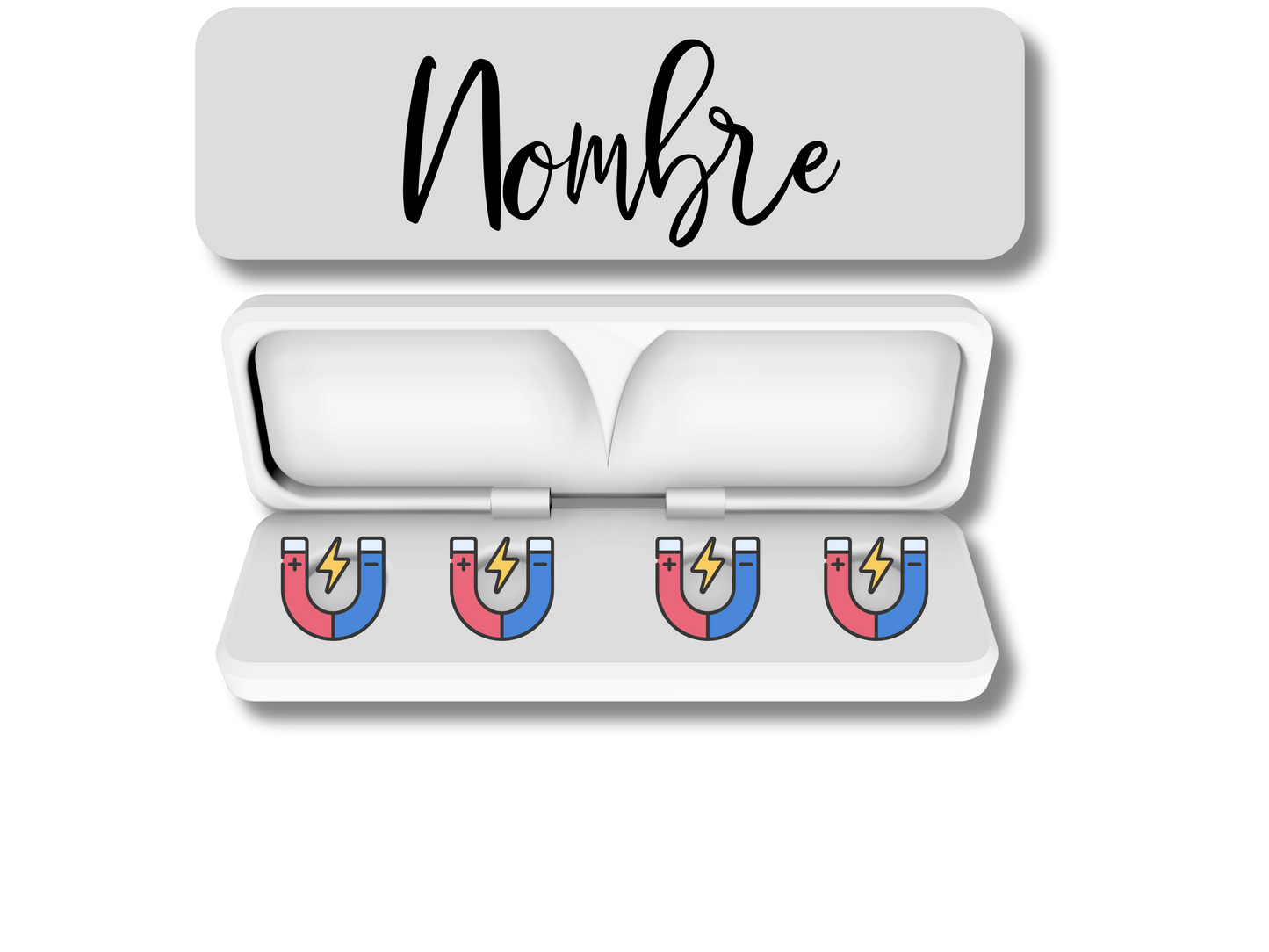 Estuche con nombre + Imanes