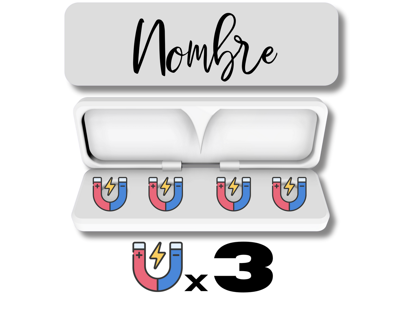 Estuche con nombre + Imanes