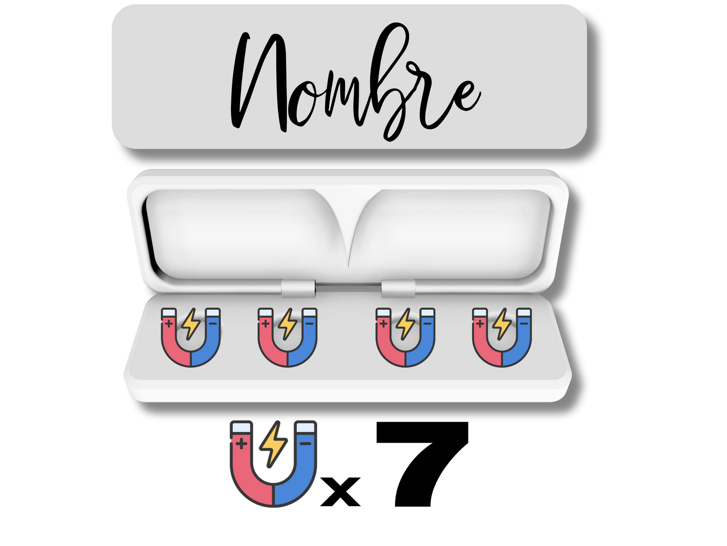 Estuche con nombre + Imanes